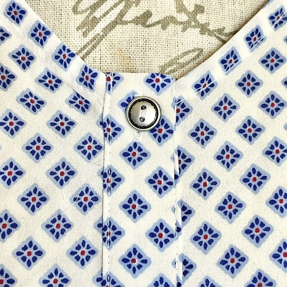 Papermoon Blouse Size Medium Floral Boho Bohemian Button down  Short Sleeve - Picture 7 of 12